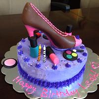 Chocolate Shoe and Makeup Cake