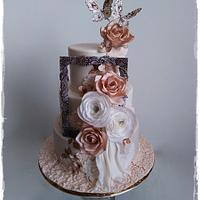 Wedding cake in beige