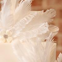 White Feathers Wedding cake