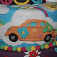 Hippy cake with SEAT 600 cars