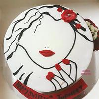 WOMEN FACE SILHOUTTE CAKE 