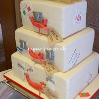 suitcase wedding cake