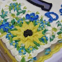 Horseshoe country flowers in buttercream