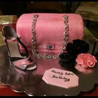 Chanel Purse and Shoe cake