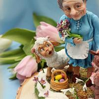 Easter 2017. Sugar composition " For beloved grandmother!"