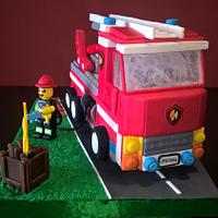 TOPPER CAMION LEGO VIGILI DEL FUOCO - compleanno Joele