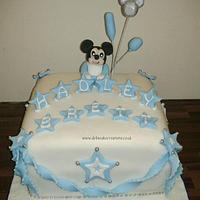 Baby Mickey Christening cake