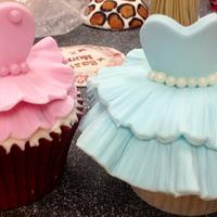 pink blue princess ball gown cupcakes