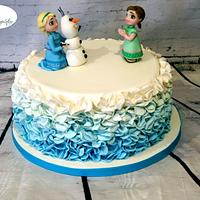 Little Elsa and Anna Cake