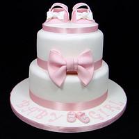 Pink Shoes Baby Shower/Christening Cake