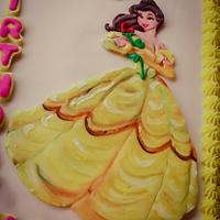 First birthday cake with Belle and matching smash cake