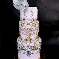 Gold - silver wedding cake
