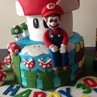 Super mario birthday cake