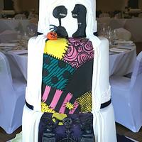Nightmare Before Christmas-'secret reveal' wedding cake