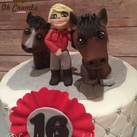 Horse and girl cake