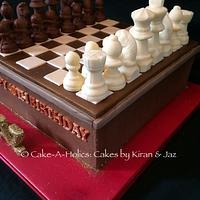 Chess board birthday cake
