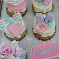 Purple and Pink Birthday cupcakes