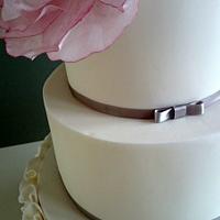 Ruffles and Rose Wedding Cake