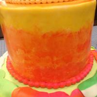Petal Sunset Orange Briar Rose Cake
