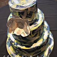 Lime green and navy art cake!