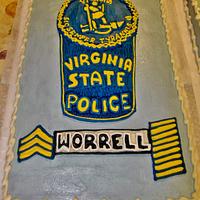 State police cake in buttercream