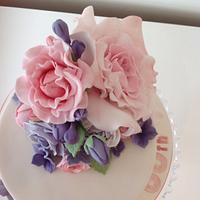 Flower 60th birthday cake