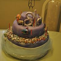 60th birthday cake seashells