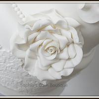 White on White wedding cake