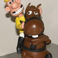 Wallace & Gromit Race Horse Trainer Cake