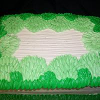 Green Ruffles Sheet Cake