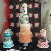 Wedding Cake with Groom and Bride Cake too!