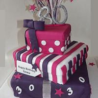 3 tier Funky Gift Box cake