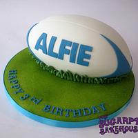 Carved Rugby Ball Cake