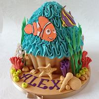 Tropical Fish Tank Giant Cupcake