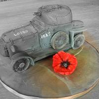 1914 Rolls Royce WWI Armoured Vehicle Cake