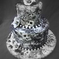 Airbrushed Skulls Cake