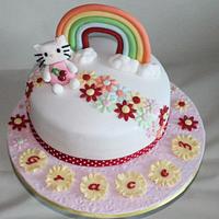 Rainbow Hello Kitty cake