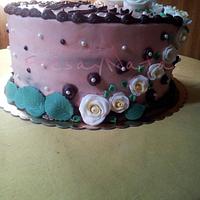 Layer cake y cascada de rosas