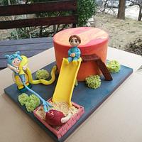 Kids slide cake