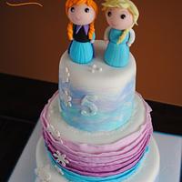 Another Frozen cake....but, not just blue & white!