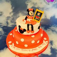 Minnie Mouse christening cake