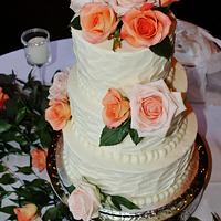 buttercream wedding cake texture design