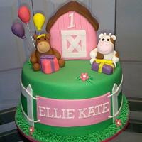 1st Birthday Farm Cake