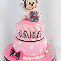 Minnie Mouse and Bear Cake