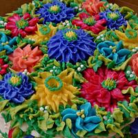 Vibrant Buttercream flower cake