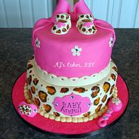 Cheetah Baby Shower Cake