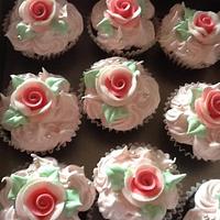 cupcake with rose icing flower