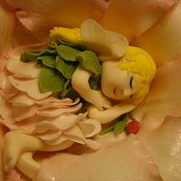 Sleeping Flower Fairy Cake Topper