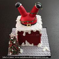 Santa Stuck in the Chimney cake