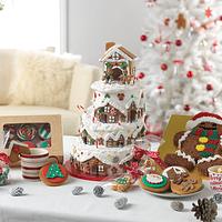 4 Tier Christmas Cake and Gingerbread House